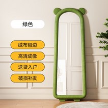 곰돌이 전신거울 곰모양 베어브릭거울 전신 거울 바닥 홈 스타일 모양의 드레싱 귀여운 곰 고화질 소녀 침실 피팅, 5. [녹색] 155*40 택배 - 고화질 방폭