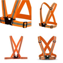 버클 야광 반사 안전조끼띠(오렌지) 청소조끼 안전요원조끼