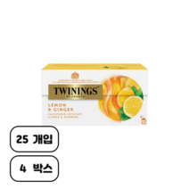 트와이닝 레몬 앤 진저 티백 허브차, 1.5g, 100개입