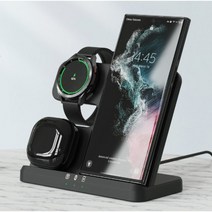 3 인 1 초고속 무선 충전기 스탠드 삼성 갤럭시 S22 S21 울트라 S20 워치 5 프로 홀더 버즈 2 프로, 삼성 eu 플러그