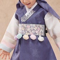 에스큐에스샵 아동 한복소품 전통 악세사리 돌잔치 플라워 한복허리띠 돌쟁이띠 돌쟁이 - 꽃 돌띠
