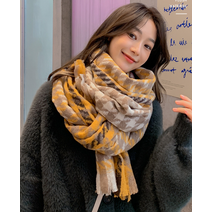 체크패턴 목도리 숄 풍성함 부러운 머플러 니트숄머플러