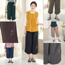 로즈맘 마음담은꽃면바지 엄마바지 50대여성바지 중년바지 중년여성바지 5060