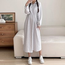 여성 빅사이즈 캐주얼 스트링 집업 카라 롱원피스 OP0002데일리 루즈핏 오버핏