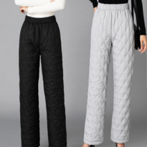 여성패딩바지 골프 구스 겨울 허리밴딩 경량 오리털 패딩 바지, 그레이/L