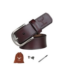 COWATHER 빅사이즈 남자 소가죽 수동 남성벨트 통가죽 XF011-DC 파우치 나사 조절펀치