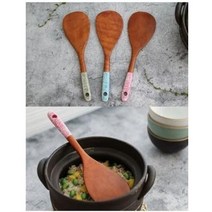 천연옻칠 우드 컬러 밥주걱 나무 주걱 친환경 주걱, 그린