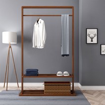 인테리어 원목 행거 튼튼한 원룸 옷 디자인 옷방 옷장 우드 옷걸이 예쁜 미니 옷가게 스탠드, 105브라운