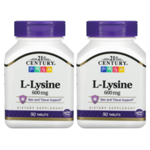 2개 21세기 센트리 L 라이신 600mg 90정 엘라이신 칼슘 카보네이트 이산화티타늄