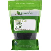 Kevala 유기농 블랙 커민 씨앗 생 씨앗 454g(16oz)