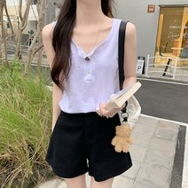 withyourday 여름 여성 민소매 티셔츠