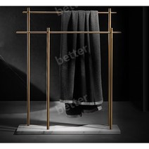 수건걸이 거치대 화장실 선반 수건랙 옷걸이 골드 2단, 04.블랙스톤120cm