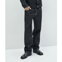 WEST GRAND BOULEVARD 세미와이드 생지 데님 팬츠 BLACK INDIGO Semi-Wide Fitted Raw Denim Pants