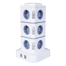 타워형 스마트 콘센트 멀티탭 USB 캠핑 여행, 상세이페이지 참고, 표준 2층 3M(4USB)