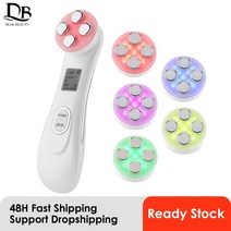 EMS 페이셜 메조테라피 일렉트로포레이션 RF 무선 주파수 LED 광자 페이스 리프팅 타이트 링클 제거 스킨 케어 마사지 뷰티 헬스 릴랙스, 01 White