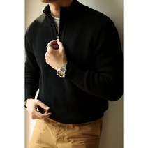 폴라 반 남성 스웨터 집업 아노락 하프 니트 목 티