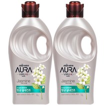 엘지생활건강 샤프란아우라 바이럭스 실내건조 섬유유연제 프레쉬 자스민향 본품 1000ml, 2개입