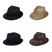 가죽 반광 빈티지 정장 페도라 짧은 챙모자 가죽페도라 페도라모자 중절모