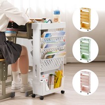 플라스틱 북카트 이동식 책꽂이 북트롤리 책상정리 BT-002, 색상:옐로우, 단품