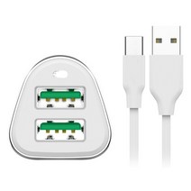큐브온 퀄컴 3.0 고속 듀얼 차량용 충전기, SPE-R442UCQ30A, 화이트