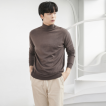 By파크랜드 엔디프 브라운 소프트 카라멜 롱터틀 니트 스웨터.GWL21422