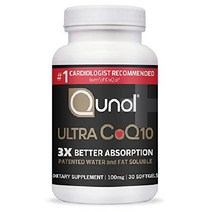 퀴놀 CoQ10 100mg 소프트젤 - Qunol Ultra 3x 더 나은 흡수 코엔자임 Q10 보충제 혈관 및 심장 건강 에너지 생산을 위한 항산화 2개월분 60 카운트, 30개 (1팩)