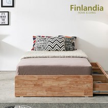 핀란디아 네이쳐 베이직 수납 슈퍼싱글침대 SS+40T라텍스독립매트리스, 단품