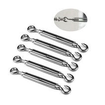 철망울타리 철조망 양계망 펜스 5pcs m4m6 스테인레스 스틸 304 후크 앰프 턴버클 와이어 로프 장력, m6, 5개