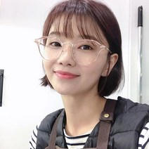 (바이원아이즈) 캠핑클럽 이진 안경테 디자인 투명 핑크 하금테 연예인 안경