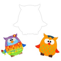 키즈맘아트 미술놀이 모양종이 디오메 (부엉이)