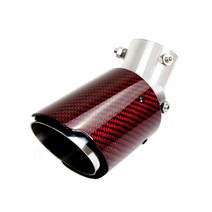 가변배기 자동차 머플러 튜닝car universal no logo angle 조절 가능한 탄소 섬유 배기 팁 스트레이트 에지 red carbon fiber muffler tip, 콘센트 114mm를 입력