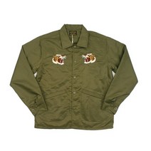 기모 후드집업 후리스 후드티 플리스 Firmranch men 자수 타이거 헤드 야구 자켓 남성 빈티지 amekaji 코치 자켓 방수 양털 안감 코트