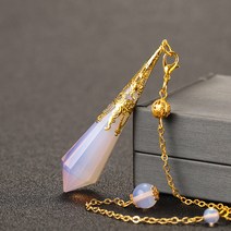 Neirny 재물복을 가져다주는 펜던트 파워스톤 탐지기 다우징 수맥찾기 팬듈럼 천연 크리스탈, O개