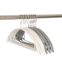 슬림 논슬립 니트 옷걸이 라운드 어깨 뿔 방지 목안늘어나는 면티 원피스 보관 정리 화이트