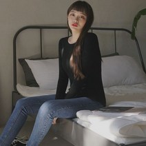 [천삼백케이] [패션아울렛] 소녀나라 강추위 끄떡없는 발열 따소미 라운드 긴팔티 (융기모)