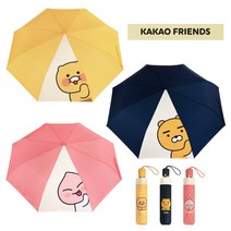 카카오 3단 완전 자동 우산 춘식이 라이언 어피치 캐릭터 초등 학생 어린이 유아 접이식