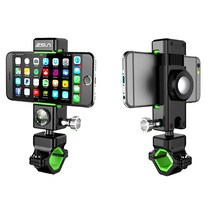 ZSUN 360도 회전 LED조명 전동 자전거 핸드폰 거치대, 그린