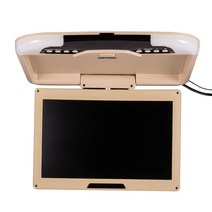 차량용 천장 모니터 13 인치 자동차 모니터 DC 12V 천장 지붕 장착 플립 다운 SUV/MPV No USB 용 베이지/블, 02 Beige