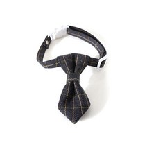 심플 체크블랙 그레이 애견 보타이 넥타이, D.넥타이그레이