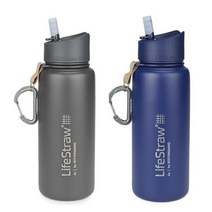 라이프스트로우 고 스테인레스 스틸 정수물병, 그레이