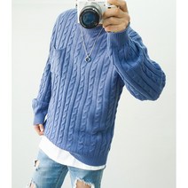 [코디캡틴] 4XL 큰옷 남자 빅사이즈 꽈배기니트