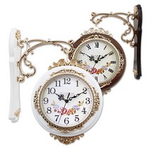 핫한날 엔틱 유럽풍 인테리어 벽시계 모음, 03.오로라 양면시계 - 브라운