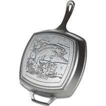 Lodge 롯지 EMW6655096 26.7cm 10.5인치 그릴 팬 - 생선 블랙 _220561