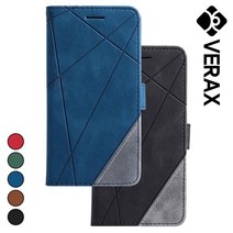 [베락스] 샤오미 미10 라인 컬러 레트로 커버 가죽 케이스 P576, 색상:블랙