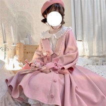 모직코트 겨울 가을 여성 나비넥타이 화이트블라우스 더플 스커트 쓰리 피스이다 4957579107