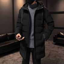 가을과 겨울 새로운 남성의 따뜻한면 패딩 벨벳 패딩 중간 길이의 청소년 코트 학생 캐주얼 후드