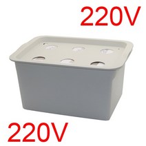 가정용스마트팜 220v110v 식물 사이트 수경 시스템 6 홀 보육 냄비 흙이없는 야채 재배 묘목 성장 상자 공기 펌프 스마트팜 7, 회색 220V
