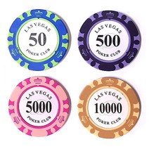 카지노 포커 트럼프 게임 숫자 칩 라스베가스 강원도 스타일 카지노칩 포커칩 게임칩, 5000(핑크) 1EA