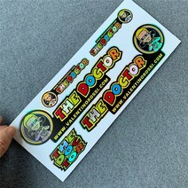 바이크스티커 엠블럼 반사스티커 배달통 휠 헬멧 pcx튜닝 스티커고 반사 모토 gp 자동차 데칼 레이싱 오토바이 no.ln143 46 vr46 의사, 레이저 레인보우