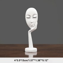 조각상 센스있는답례품 가게오픈선물 신혼집선물 모래 색상 사상가 추상 동상 조각 요가 입상 북유럽 거실, 21 White 1